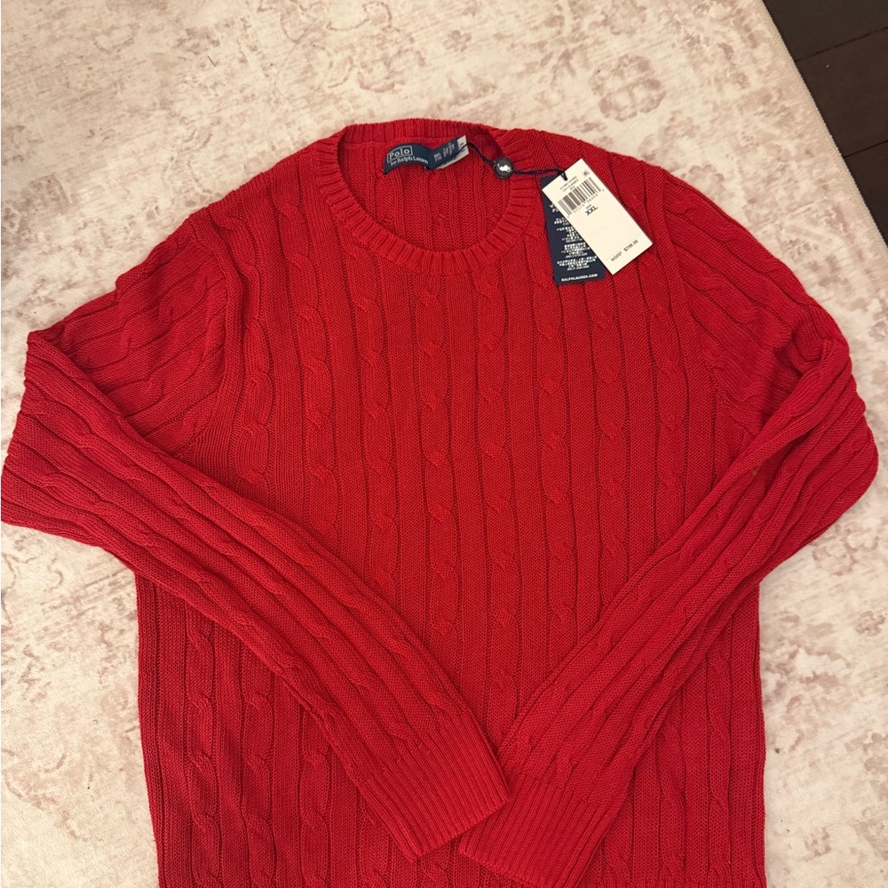 Red Cable Knit Sweater
